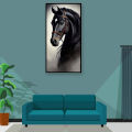 One Horse Running Wall Art Frame 10x18 Inch Digital Reprint with Wooden Frame for Home and Office Decor. 