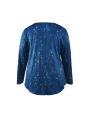 Plus Size Women's Spring and Autumn Long Sleeve Random Plant Print Button T-Shirt. 