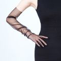 Women Transparent Thin Lace Elegant Tulle Long Gloves Mesh Gauze Wedding Party Summer Lace Ladies Prom Dress Gloves.