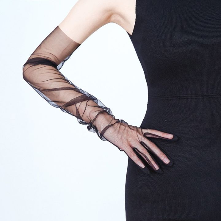 Women%20Transparent%20Thin%20Lace%20Elegant%20Tulle%20Long%20Gloves%20Mesh%20Gauze%20%20Wedding%20Party%20Summer%20Lace%20Ladies%20Prom%20Dress%20Gloves%20-%20Image%204