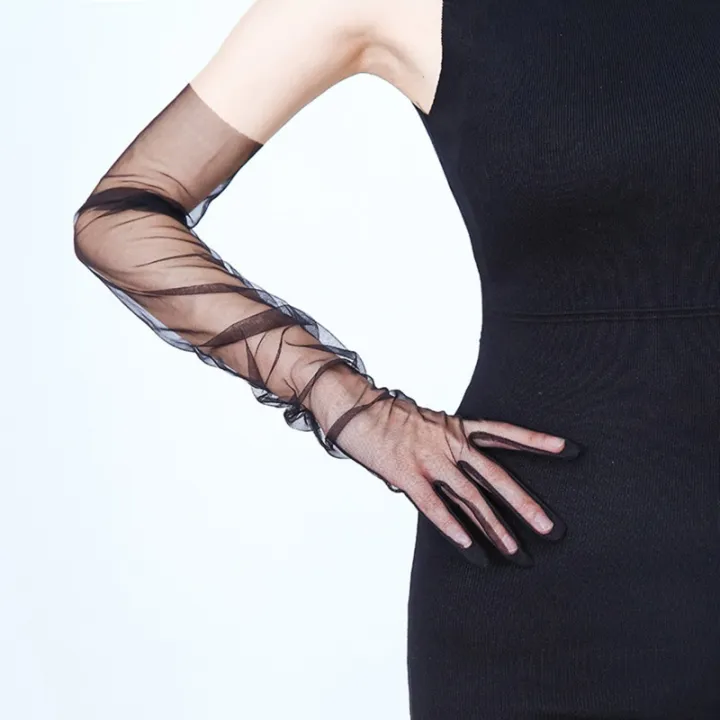 Women%20Transparent%20Thin%20Lace%20Elegant%20Tulle%20Long%20Gloves%20Mesh%20Gauze%20%20Wedding%20Party%20Summer%20Lace%20Ladies%20Prom%20Dress%20Gloves%20-%20Image%204