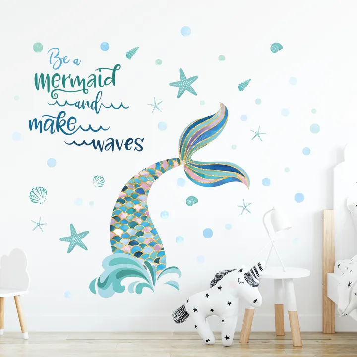 Cartoon%20Jellyfish%20Mermaid%20Wall%20Stickers%20for%20Kids%20Room%20Decor%20Background%20Girls%20Bedroom%20Living%20Room%20Home%20Decoration%20Wall%20Decal%20Glow%20-%20Image%203
