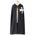 Medieval Crusader Costume Templar Cape Cloak With Hood Men's Renaissance Robe Knight Larp Halloween Outfit For Adult Teen Boys.