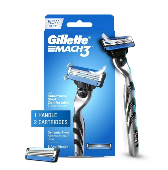 Gillette  Mach 3 Turbo Shaving Razor + 2 Cartridge