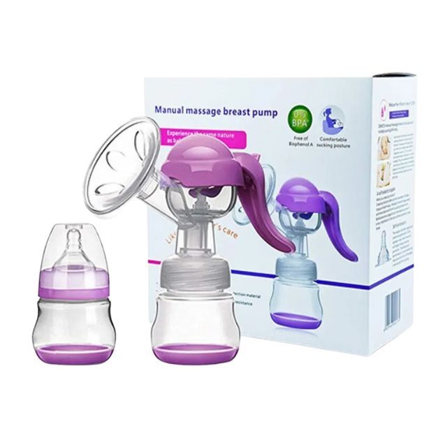 Manual Massage Breast Pump with Feeding Bottle