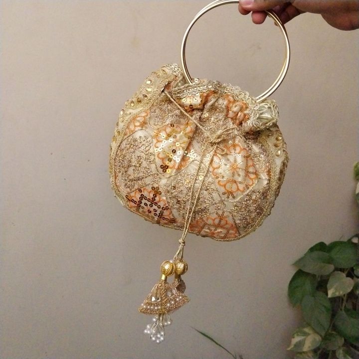Bridal%20Potli%20Bag%20-%20Embroidered%20Red%20Chiffon%20Purse%20with%20Golden%20Sequin,%20Round%20Metal%20Handle,%20Wedding%20Accessory%20-%20Image%205