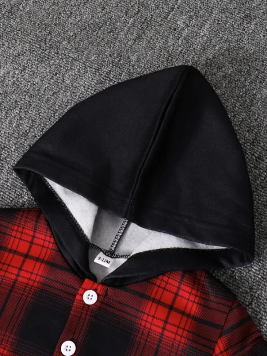 Spring%20Autumn%20Plaid%20Print%20Baby%20Boy%20Long%20Sleeve%20Hooded%20Fleece%20Lined%20Shirt%20Color%20Block%20Pants%20Two-Piece%20Casual%20Outfit%20for%20Toddlers%20-%20Image%203