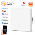 Tuya Smart Life Zigbee EU Push Button Light Physical Switch No Neutral Wire No Capacitor Support Alexa  Home Yandex Alice lightify. 