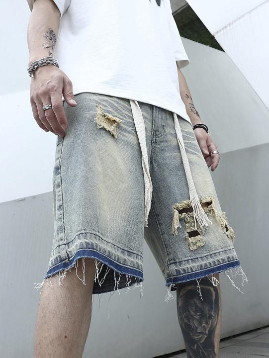 Men%20Summer%20Stretchy%20Denim%20Jeans%20Shorts%20For%20Men%20Cargo%20Casual%20Wide%20Leg%20Elastic%20Waist%20Ripped%20Cargo%20Baggy%20Shorts%20Y2k%20Streetwear%20Pant%20-%20Image%205