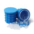 BQ&MS TECH Ice Bucket, Large Silicone Ice Bucket & Ice Mold with lid, (3 in 1)Space Saving Ice Cube Maker, Silicon Ice Cube Maker , Portable Silicon Ice Cube Maker Genie. 