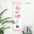 Super Sonico Maid Outfit Vertical Tapestry, Pink Polka Dot Wall Scroll, Kawaii Anime Long Hanging Decor for Bedroom, Otaku Room,.