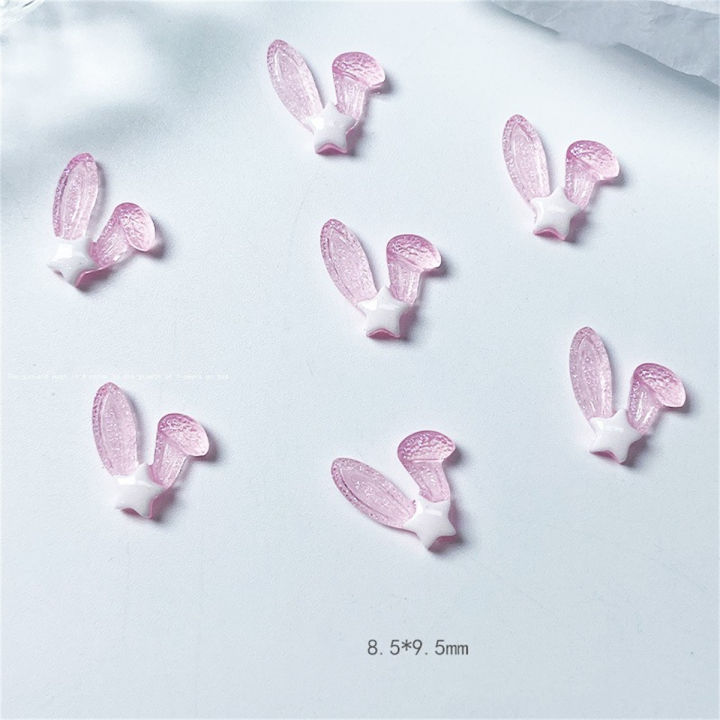 20pcs%203D%20Korean%20Rabbit%20Ear%20Resin%20Nail%20Art%20Charms%20Pink%20White%20Bunny%20Kawaii%20Jewelry%20Nail%20Rhinestones%20Decorations%20Accessories%20DIY%20-%20Image%205