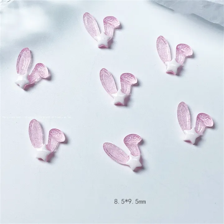 20pcs%203D%20Korean%20Rabbit%20Ear%20Resin%20Nail%20Art%20Charms%20Pink%20White%20Bunny%20Kawaii%20Jewelry%20Nail%20Rhinestones%20Decorations%20Accessories%20DIY%20-%20Image%205