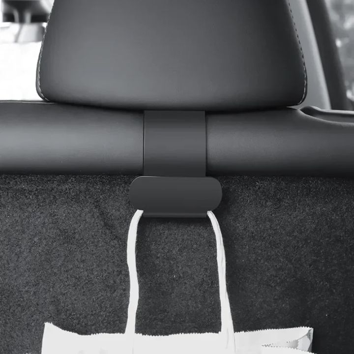 Car Seat Hooks for Tesla Model Y Juniper Launch Refresh Accessories 2 Pack Back Trunk Seat Headrest Organizer Handbag Bag Holder
