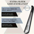 1pc 16.5-inch Stainless Steel Pair Shoehorn With A Black Handle Makes It Easy To Wear Shoes Without Bending Over.