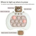 Pop It Game Light Up Fidget Toy, Quick Push Game Console, Whack a Mole Game, Decompression Breakthrough Puzzle Pop Game Machine, Multiple Game Modes Toy for 3+ Years (Bear). 