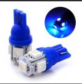 2 Pc 5 LED SMD Parking Bulb 12v Package Universal Motorcycle Car Indicator Bright Lamp - Blue. 