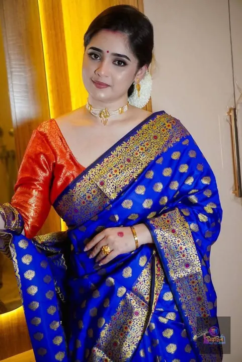 Saree%20semi%20katan%20saree%20without%20blouse%20pice%20%20for%20women's%20-%20Sari%20-%20Image%202