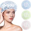 1/3PCS Women Shower Cap Fashion Wave Point Shower Hat Waterproof Elastic Reusable Bath Hat Hair Salon Spa Bathroom Supplies. 