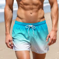 Men's Solid Color Swimming Trunks Comfortable And Breathable Swim Trunks Bathing Suit Drawstring With Pockets For Diving Surfing. 