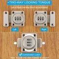 Password Rotate Bolt Latch 3 Digit Combination Home Security Latch Gate Latches Door Keyless Lock Twist Rotating Barrel Locks.