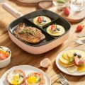 MIni Multifunctional Breakfast Machine NON Stick  3-In-1 Electric Griddle for Steaks & Eggs, Divided Electric Skillet Grill Pan Non-stick 5 Minutes Multifunction Brunch Maker for Burger, Bacon, Pancake, Sandwich. 