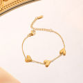 316L Stainless Steel Vintage Golden Heart Bracelet For Women Fashion Chain New Fashion Wrist Jewelry Girl Birthday Gift. 