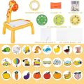  Drawing Projector Table for Kids, Trace and Draw, Drawing Board Giraffe with Light & Music, Child Smart Projector Sketcher Erasable Doodle Board Educational Toys for 3+ Girls Boys Toddlers. 