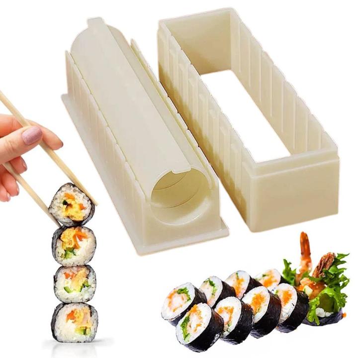 Reusable Sushi Maker Equipment Kit Round Square Heart-shaped Kimbap Sushi Rolls Mold Sushi Making Tools Cake Roll Mold