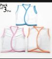 Pack Of 3 - Newborn Baby Sleeves Inner Vest Set - New born Innerwear - Banyan - Shirt - for Kids available in Multicolour. 