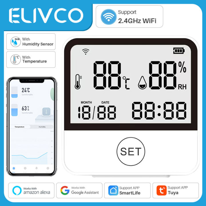Tuya WiFi Smart Temperature And Humidity Sensor Thermometer Hygrometer ...