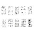 10pcs Waterproof Temporary Tattoo Sticker Love Emoticon Moon Sun Lines Skull Planet Tatto Wrist Fake Tattoos Body Art Women Men. 