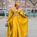 African Attire For Women Abaya Embroidery Plus Size Elegant Party Church Dress. 