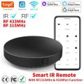Tuya WiFi IR RF Remote Control 315 433 MHz Universal For All Air Conditioner TV Smart Life App Work with Alexa.