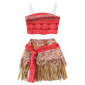 Ocean Adventure Cartoon Role Play Costume Moana Two Pieces Dress up for Girls Polynesian Style Vaiana Princess Costume Halloween. 
