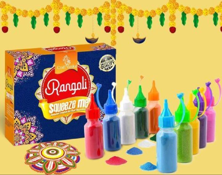 Sand Rangoli Colours Set For Tihar 10 Pieces Set