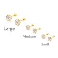 3Pairs 100% Chandi Screw/Peech Tops, Girls 3Pairs Earring Studs Set, Full EAR Earrings Set, Silver/Golden Earring Set, Boys Chandi Tops. 