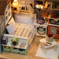 DIY Miniature Doll House Building Assembly House Toy Bedroom Decorations With Furniture Wooden Craft Toy Birthday  Dollhouse. 