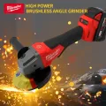 Milwaukee Brushless Angle Grinder 100/125mm High Power Cutting Electric All-purpose Cordless 18V Lithium Battery Power Tools. 
