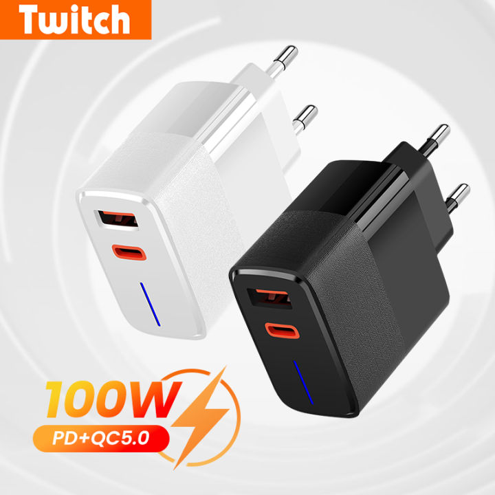 100W USB Charger Fast Charging 2 Ports PD QC3.0 Type C Charger Quick Charge 3.0 Phone Charger Adapter For iPhone