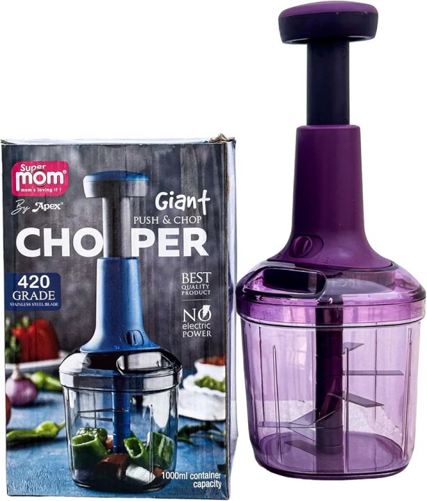 1000ml Giant Chopper for Vegetables and Fruits/Hand Press Food Chopper/Sharp Stainless Steel Bleed For Home & Kitchen