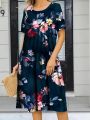 Fashion Elegant Women Dress Loose Casual Dress Women Printed Dress New Temperament. 