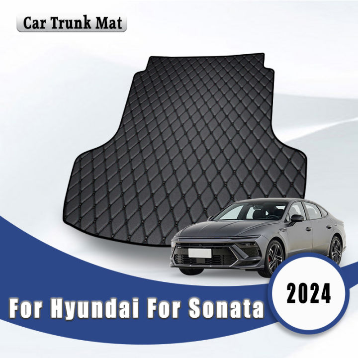 Car Trunk Mats For Hyundai Sonata 2024 Auto Interior Accessories Waterproof Custom Covers Parts Products Cargo Liner Rugs Pads
