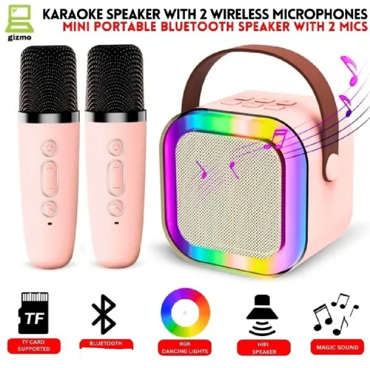 K12%20Wireless%20Mic%20With%20Speaker%20-%20Single%20/%20Double%20RGB%207%20Colour%20Dancing%20Light%20Karaoke%20Mic%20With%20Portable%20Bluetooth%20Microphone%20For%20Recording%20With%20Speaker%20Bluetooth%20wireless%20speaker%20and%20microphone%203%20in%201%20USB/AUX/SD%20Card%20Slot%20Karaoke%20Handheld%20Microphone%20-%20Image%202