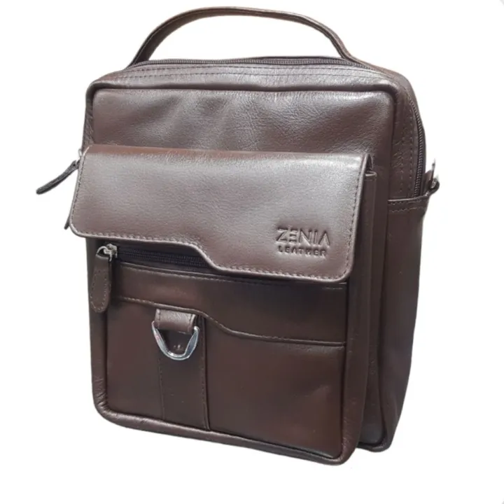 Chocolate%20Color%20Leather%20Shoulder%20Bag%20Massanger%20Bag%20-%20Image%204
