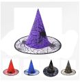 Witch Hat, Halloween Decoration Supplies, Witch Hat for Kids and Adults, Prom Dress, Magic Mesh Wizard Hat for Party. 