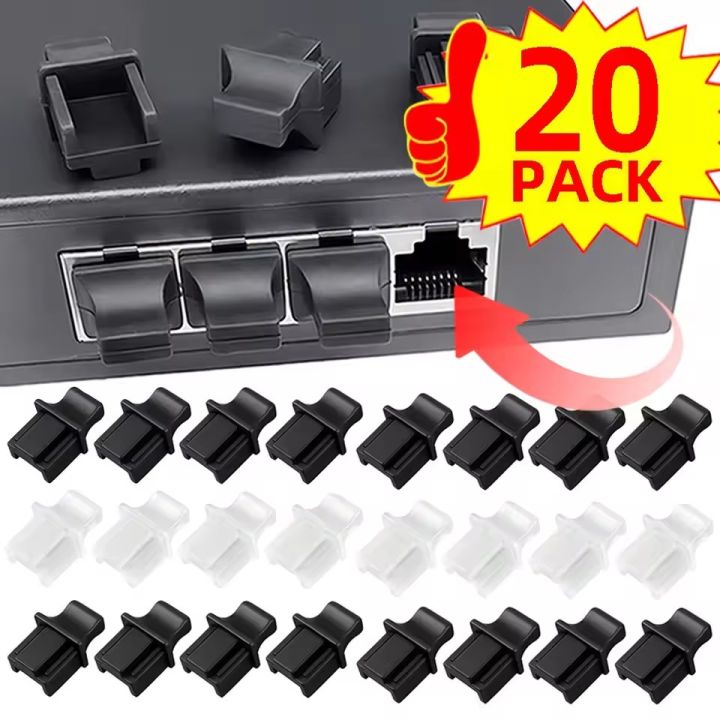 50/10PCS Silicone Stopper for Computer Router Switch Female Port Silicone Dust Plugs RJ45 Ethernet Hub Port RJ45 Protector Plug