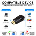 HDMI-compatible to VGA Cable Adapter Male To Famale Converter 3.5 mm Jack Audio Video 1080P For PC Laptop to Projector Displayer.