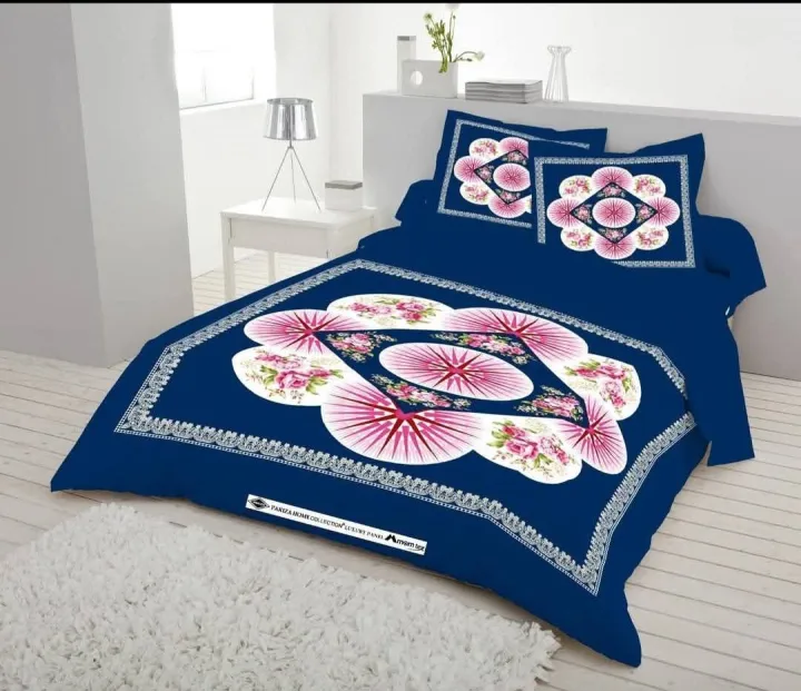 King%20Size%20Cotton%20Bed%20Sheet%20with%20Matching%203%20%20Covers%20-%20Image%202