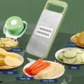 Kitchen 5 In 1 Stainless Steel Safe Multifunctional Manual Vegetable Slicer Cutter Potato Shredders Garlic Carrot Grater Chopper. 